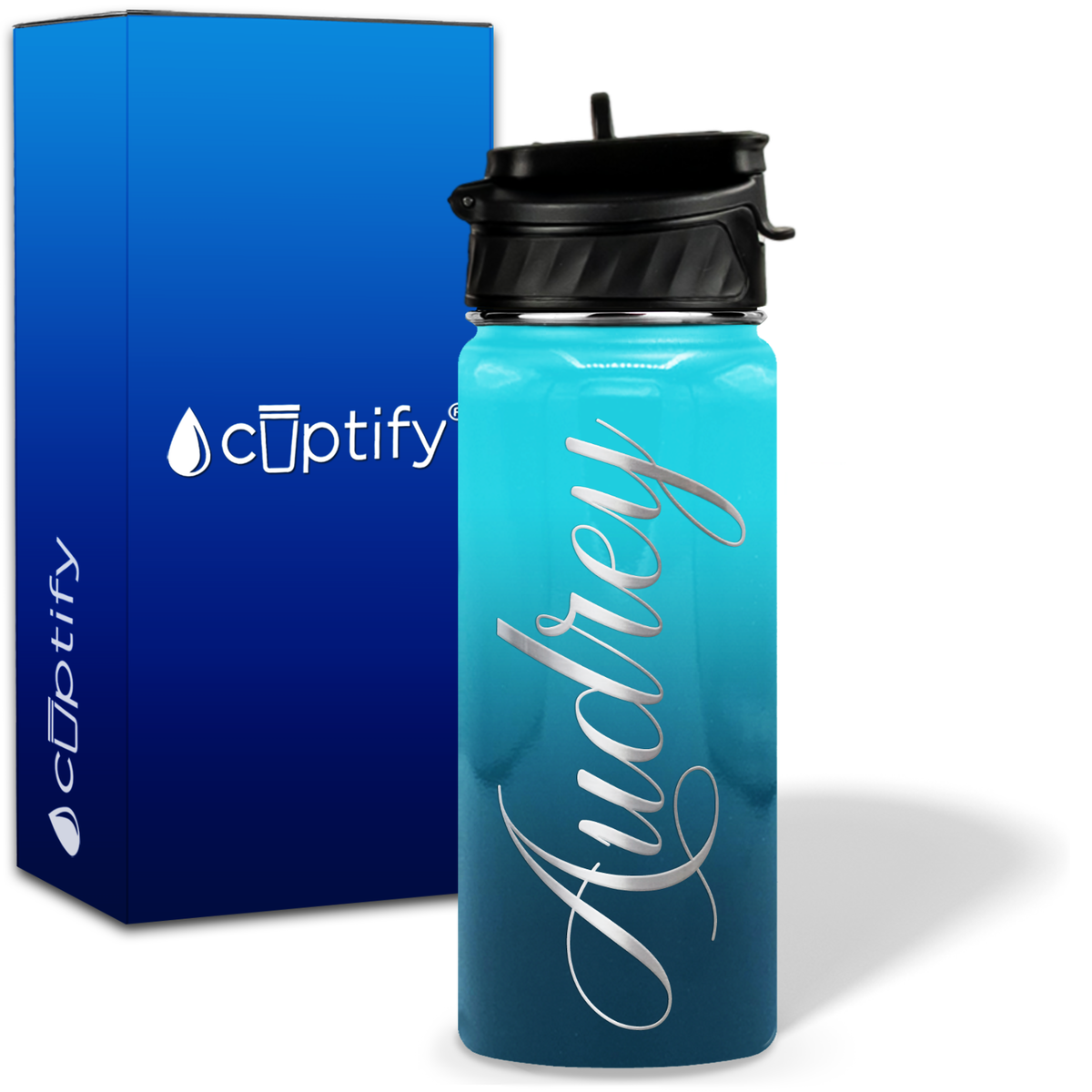 Personalized Audrey Style on 18oz Water Bottle