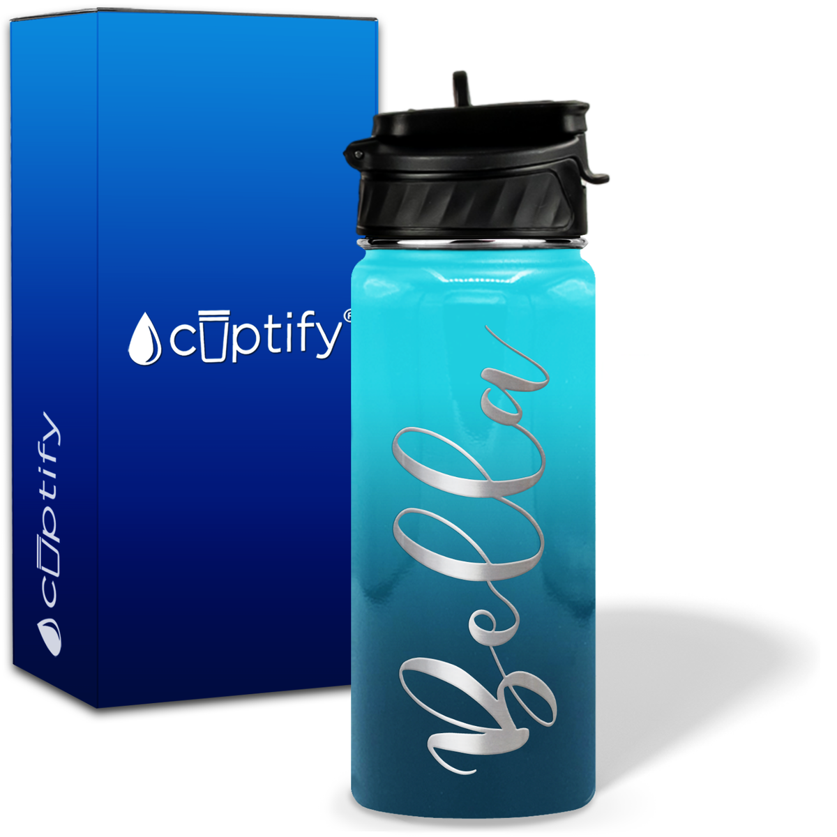 Personalized Bella Style on 18oz Water Bottle