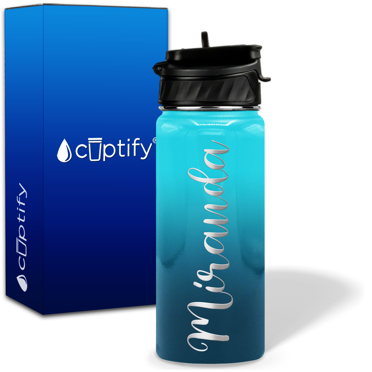 Personalized Miranda Style on 18oz Water Bottle