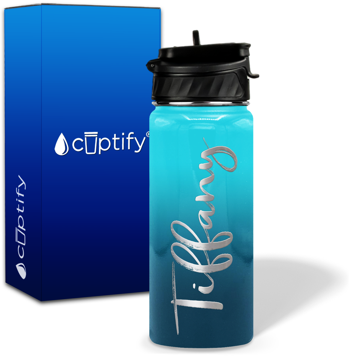 Personalized Tiffany Style on 18oz Water Bottle