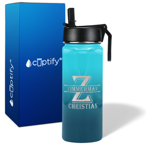 Personalized Initial Block on 18oz Wide Mouth Bottle
