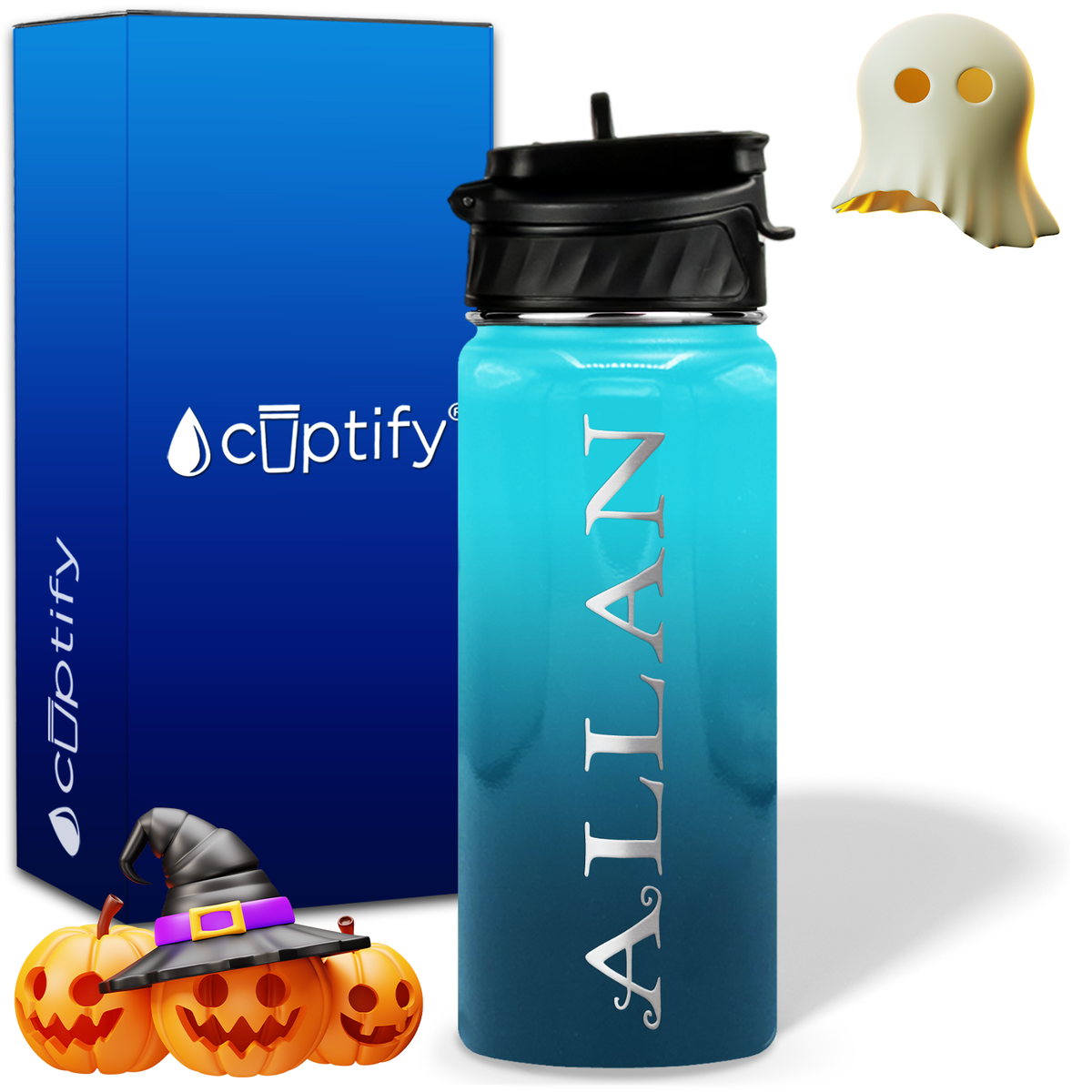 Personalized Eerie Halloween on 18oz Water Bottle