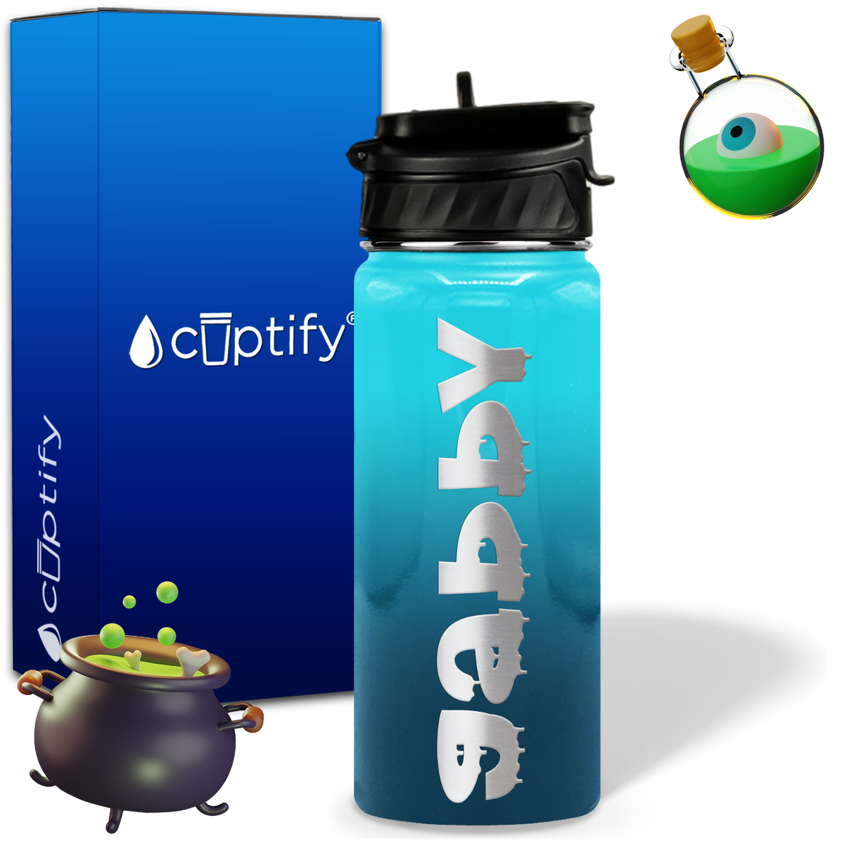 Haunted Halloween on 18oz Personalized Water Bottle