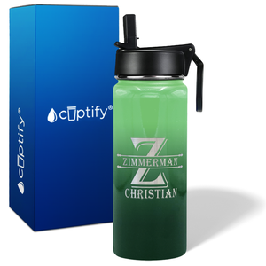 Personalized Initial Block on 18oz Wide Mouth Bottle