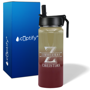 Personalized Initial Block on 18oz Wide Mouth Bottle