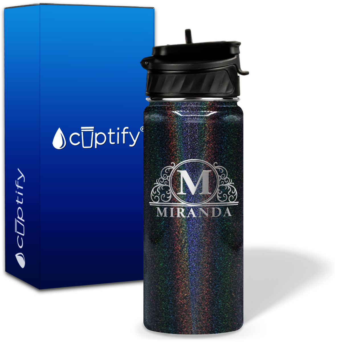Personalized Elaborate Circle on 18oz Water Bottle