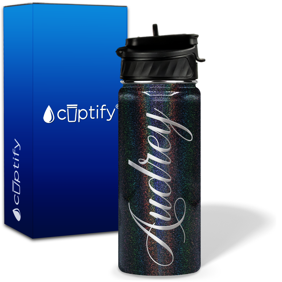Personalized Audrey Style on 18oz Water Bottle