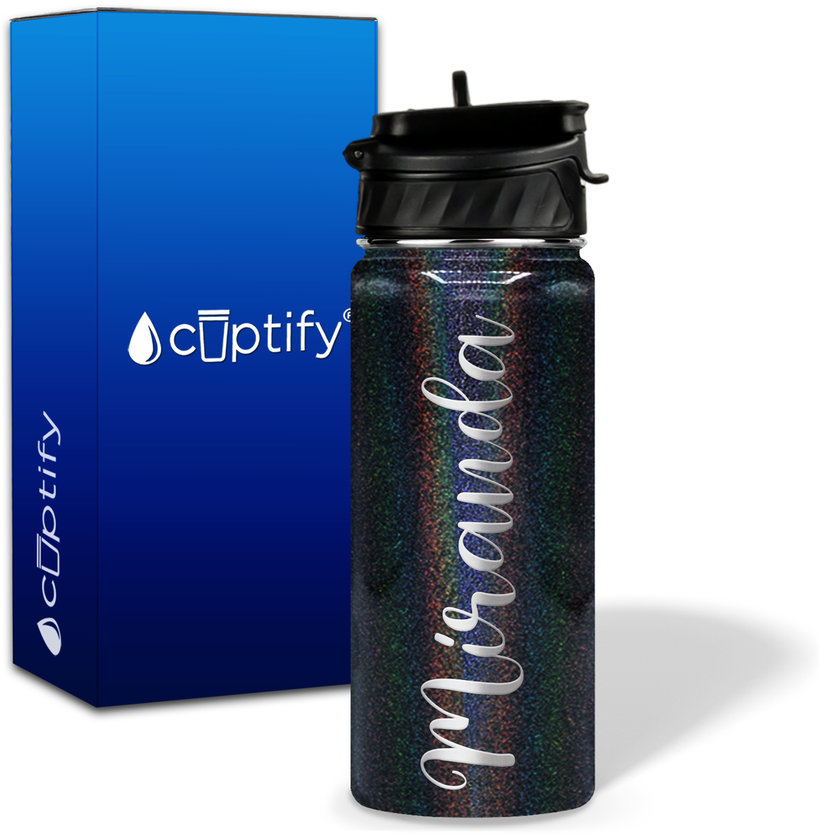 Personalized Miranda Style on 18oz Water Bottle