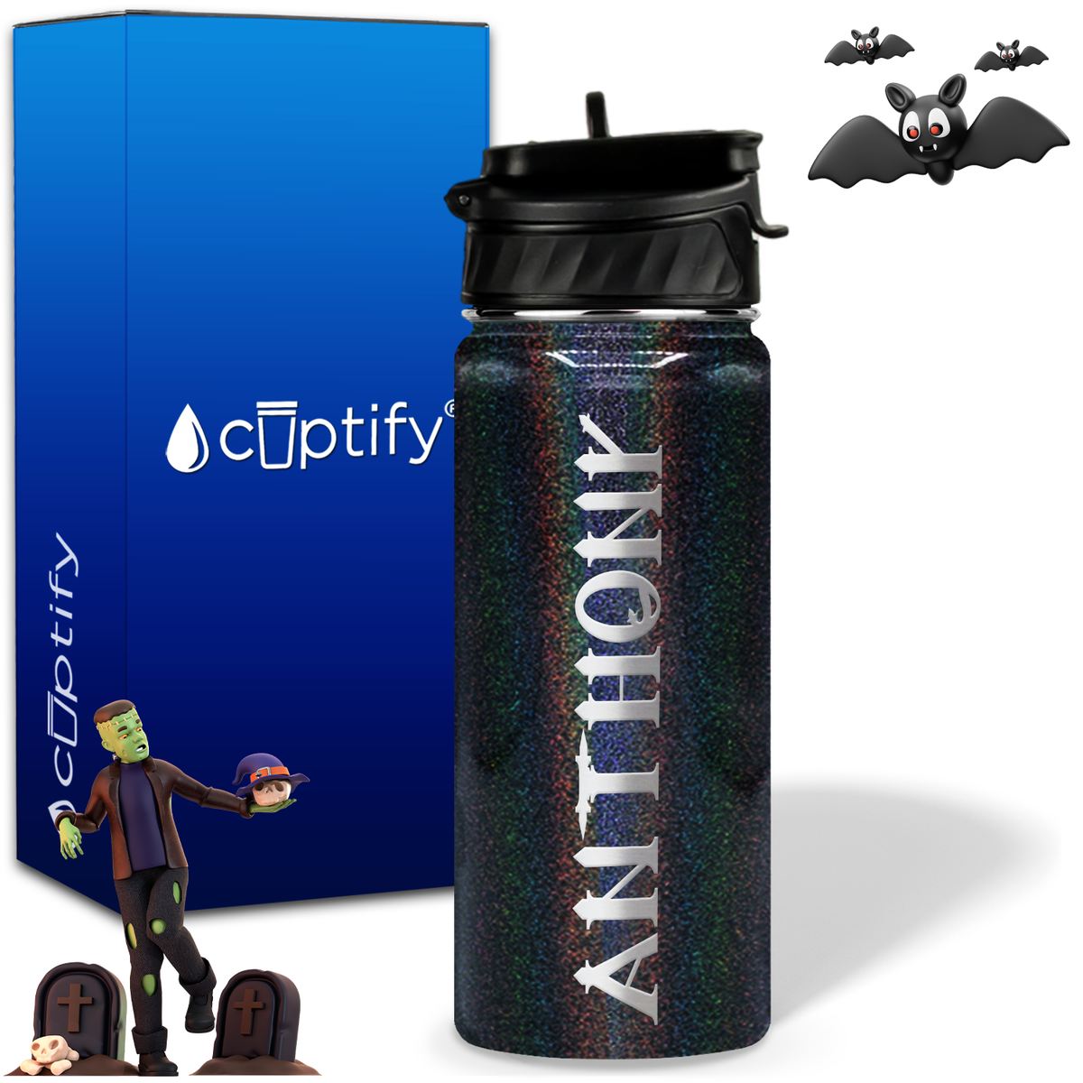 Personalized Creepy Halloween on 18oz Water Bottle