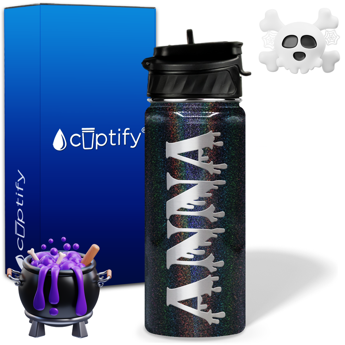 Personalized Bloody on Halloween 18oz Water Bottle