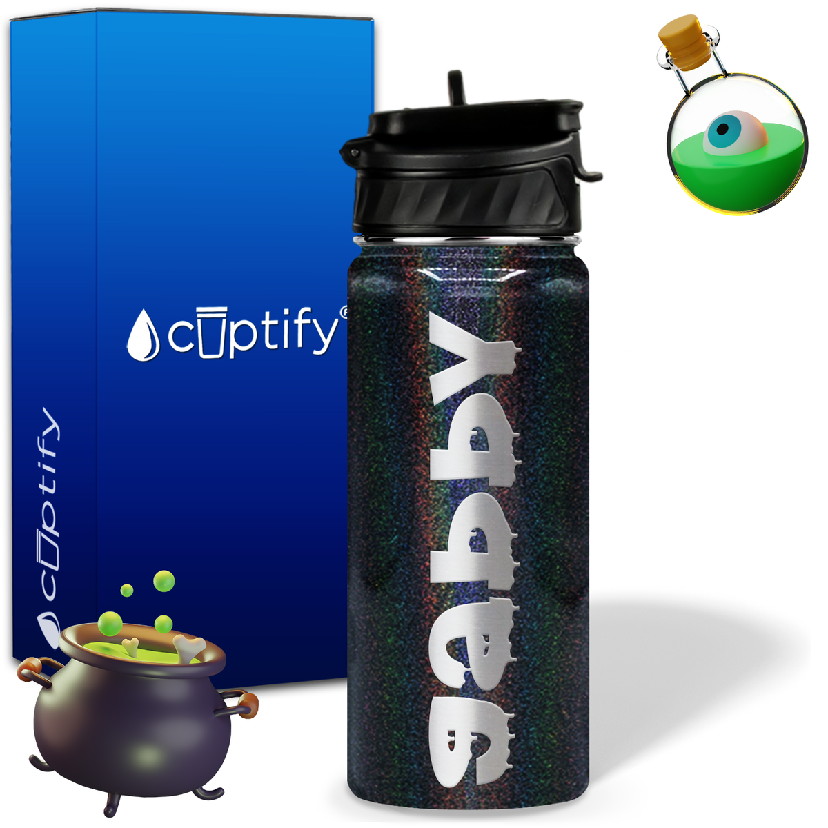Haunted Halloween on 18oz Personalized Water Bottle