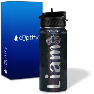 Personalized Jeep with Name and Icon on 18oz Wide Mouth Kids Water Bottle