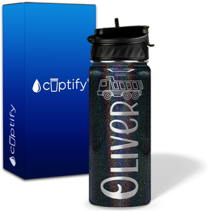 Personalized Truck with Name and Icon on 18oz Wide Mouth Kids Water Bottle