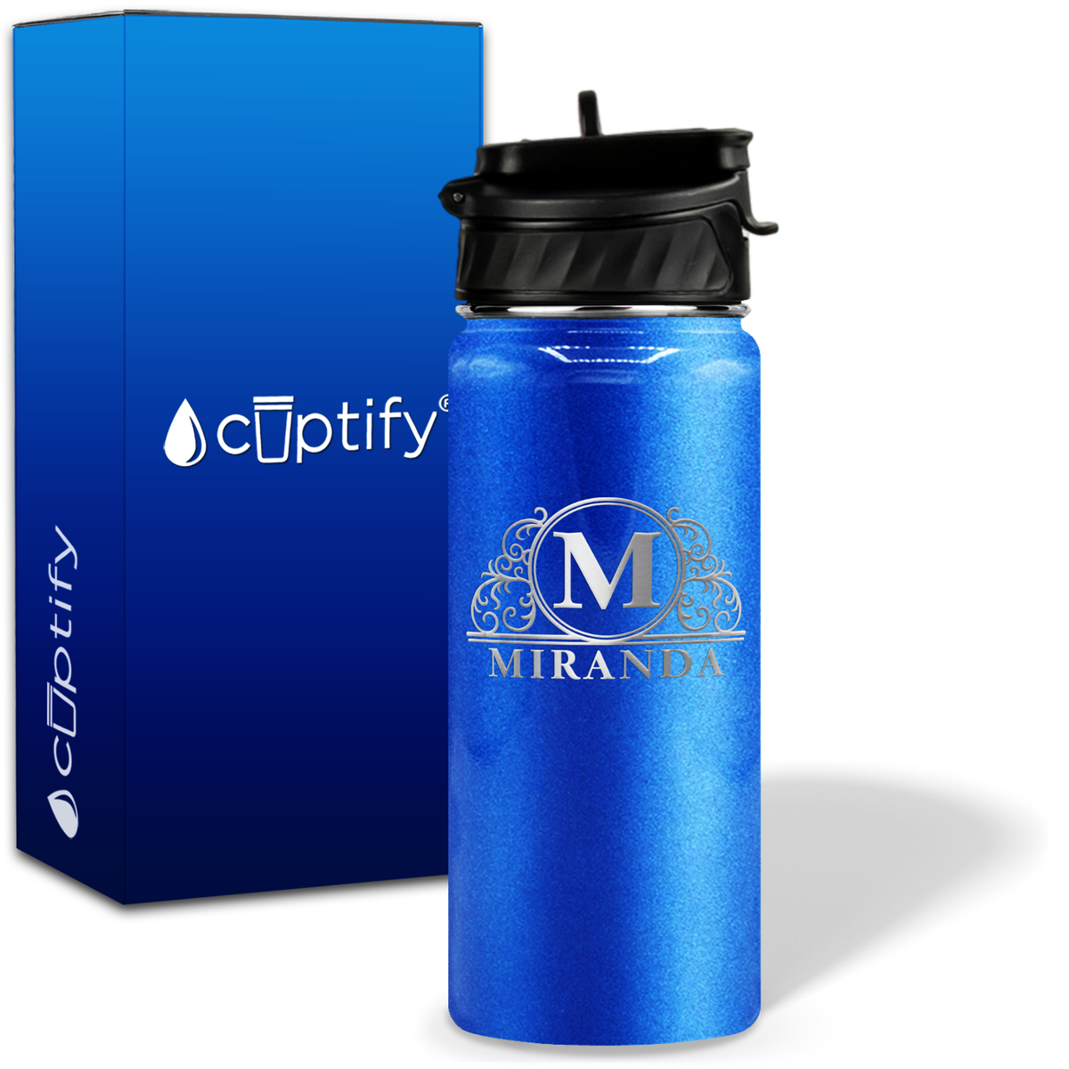 Personalized Elaborate Circle on 18oz Water Bottle
