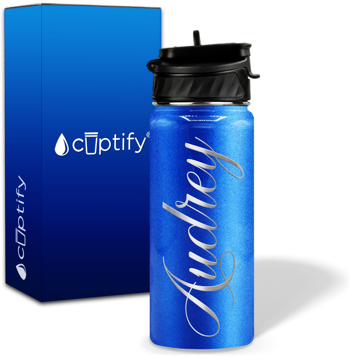 Personalized Audrey Style on 18oz Water Bottle