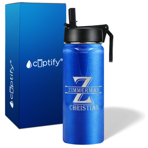 Personalized Initial Block on 18oz Wide Mouth Bottle