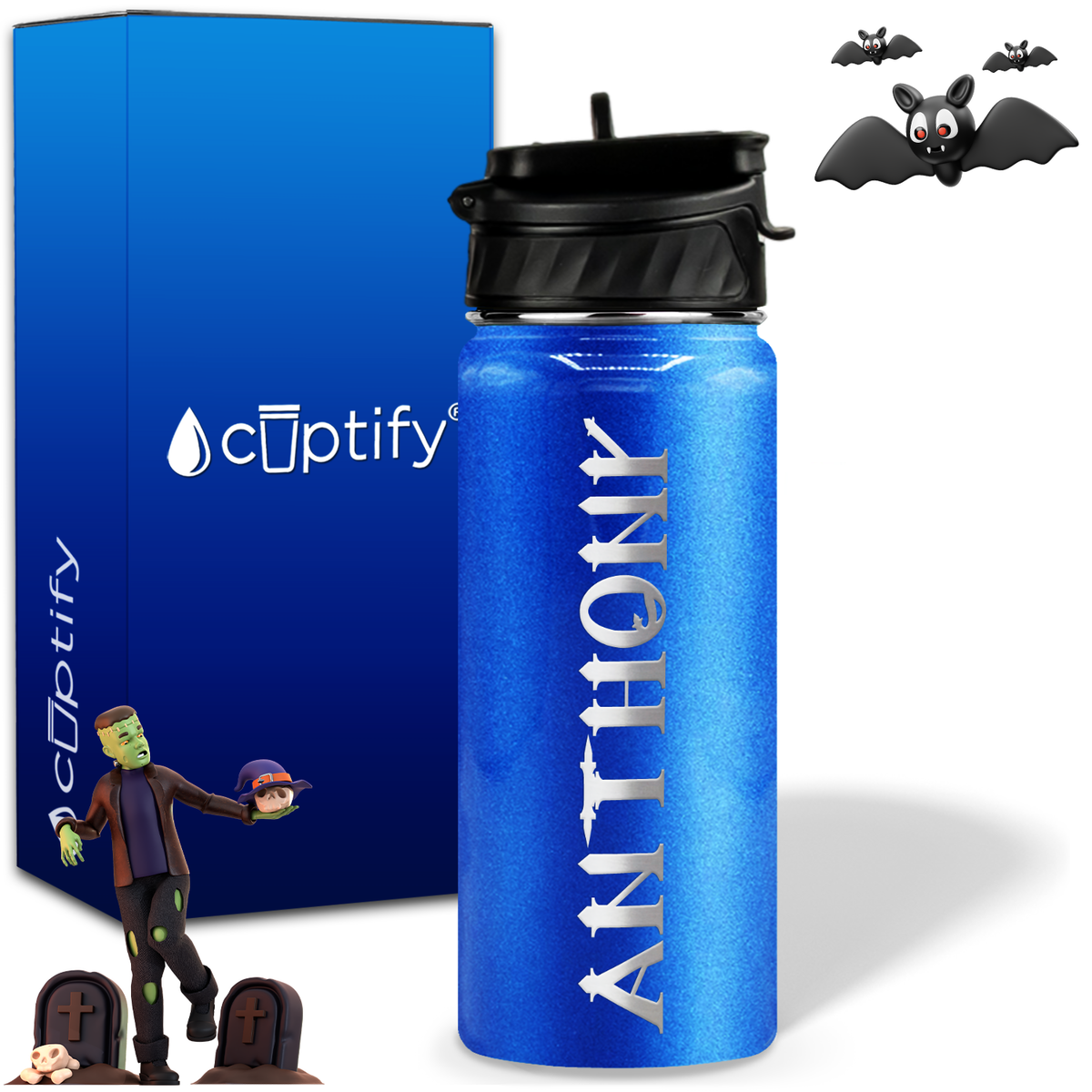 Personalized Creepy Halloween on 18oz Water Bottle