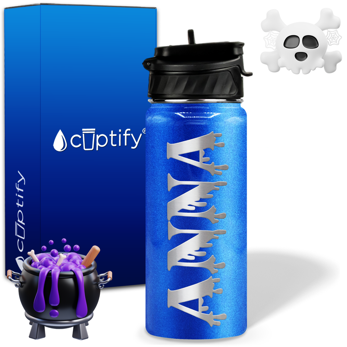 Personalized Bloody on Halloween 18oz Water Bottle