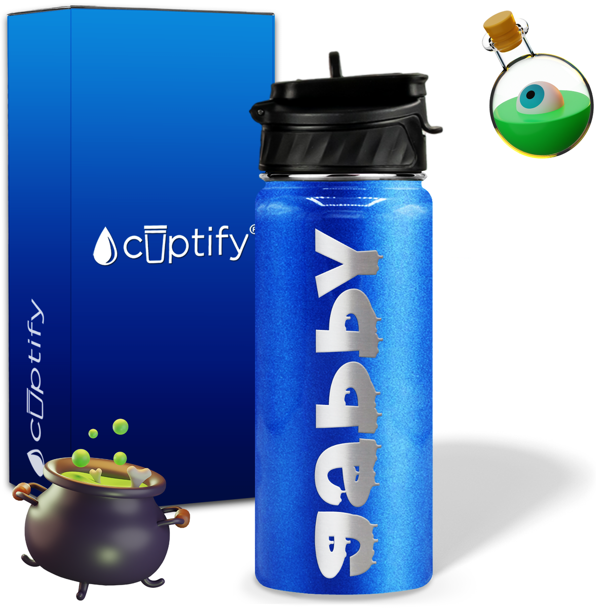 Haunted Halloween on 18oz Personalized Water Bottle