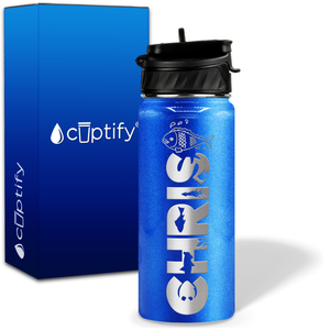 Personalized Fish with Name and Icon on 18oz Wide Mouth Kids Water Bottle