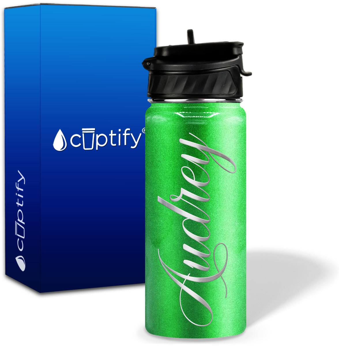 Personalized Audrey Style on 18oz Water Bottle