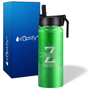 Personalized Initial Block on 18oz Wide Mouth Bottle