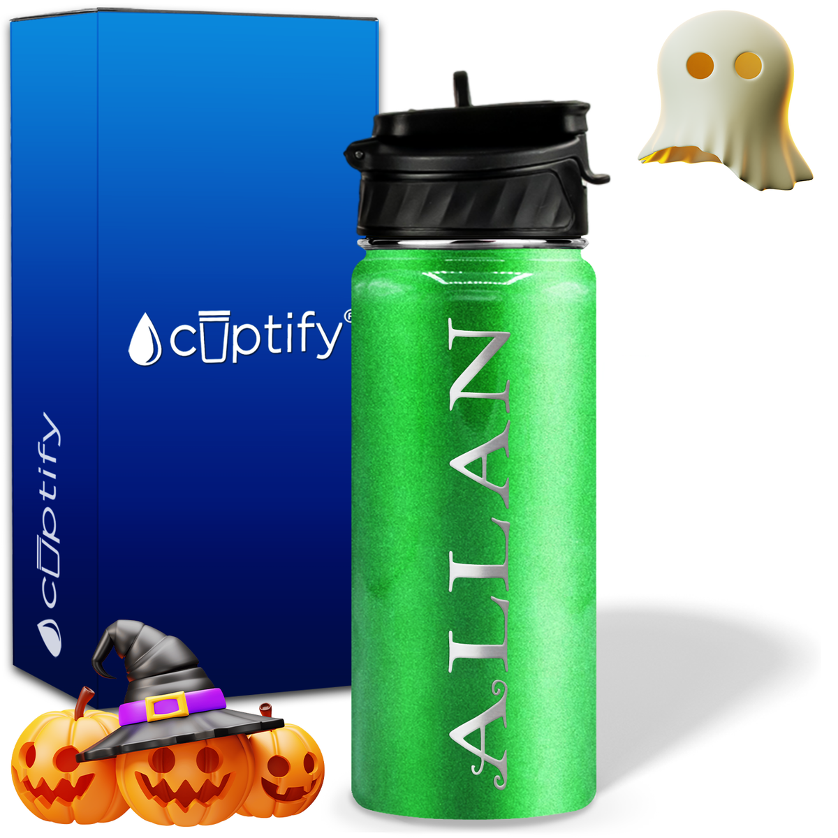 Personalized Eerie Halloween on 18oz Water Bottle