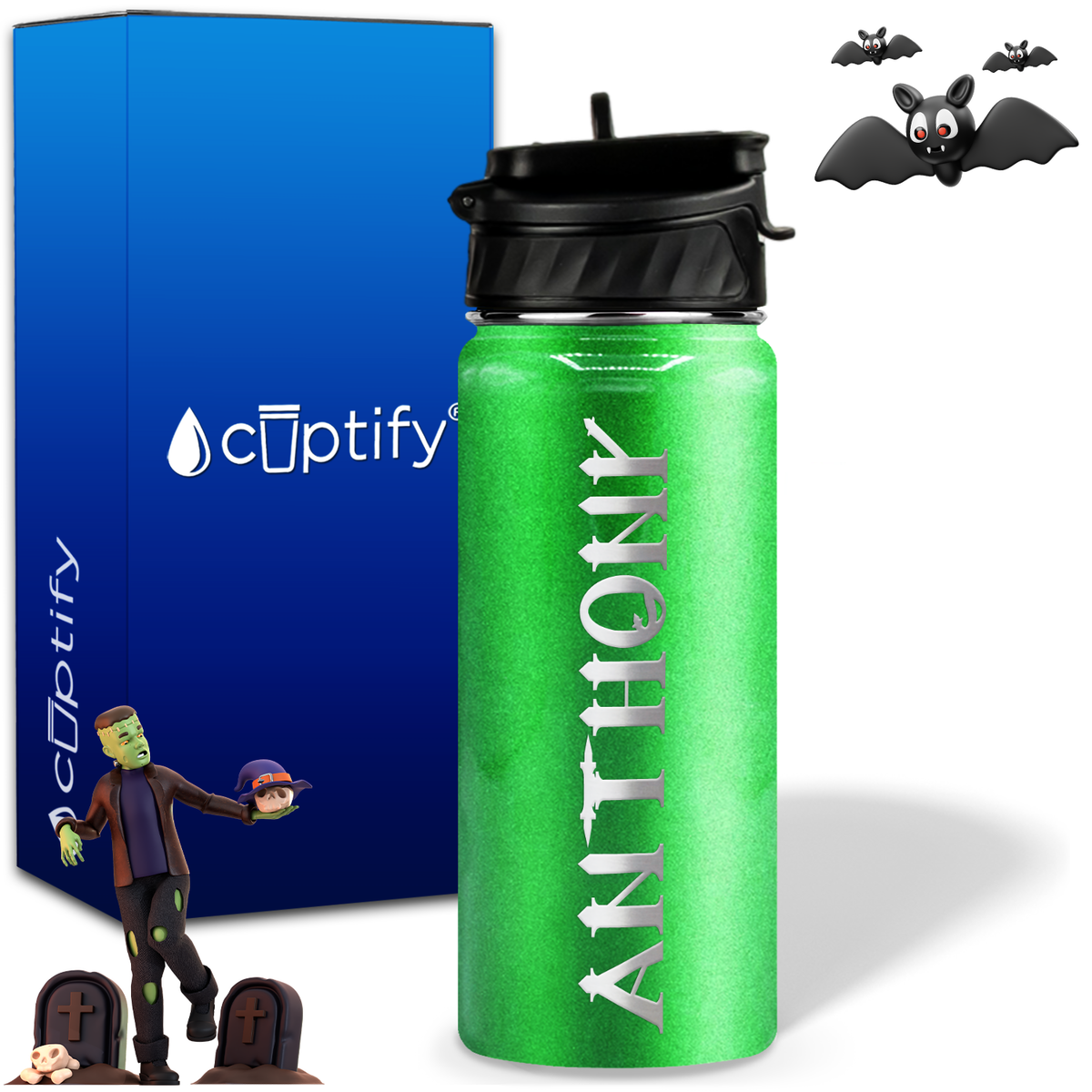 Personalized Creepy Halloween on 18oz Water Bottle