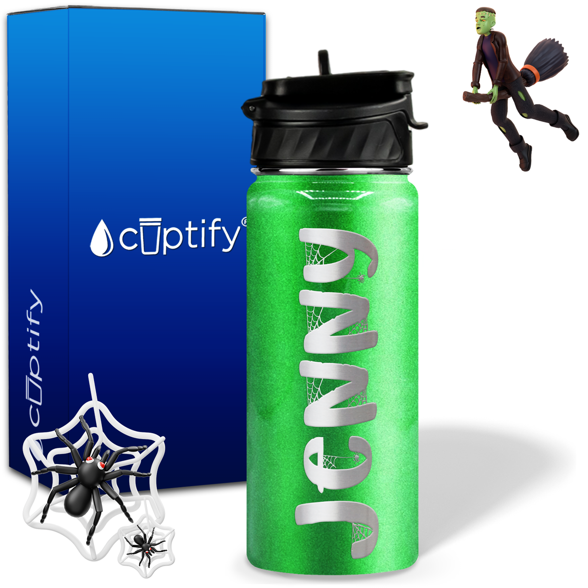 Personalized Spooky on 18oz Halloween Water Bottle