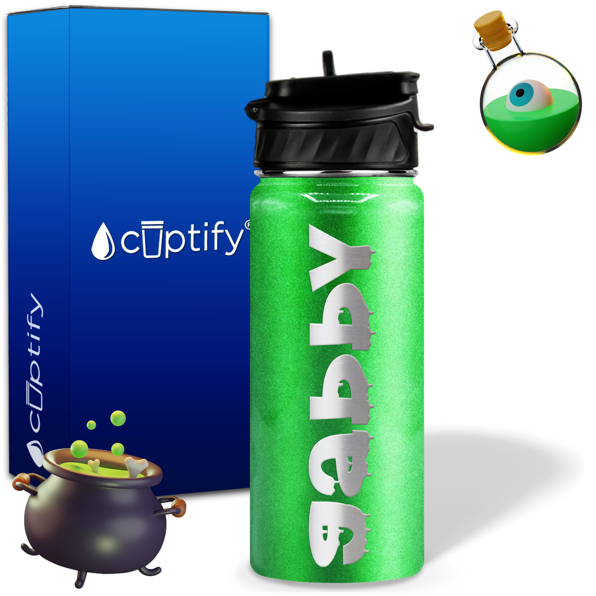 Haunted Halloween on 18oz Personalized Water Bottle