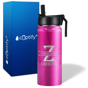 Personalized Initial Block on 18oz Wide Mouth Bottle