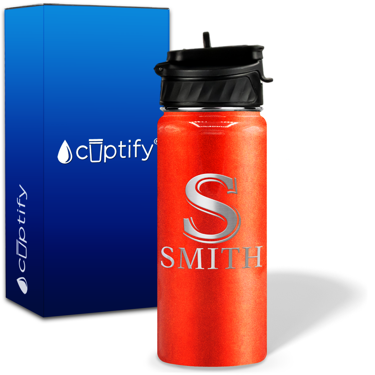 Personalized Monogram Initial and Name on 18oz Water Bottle