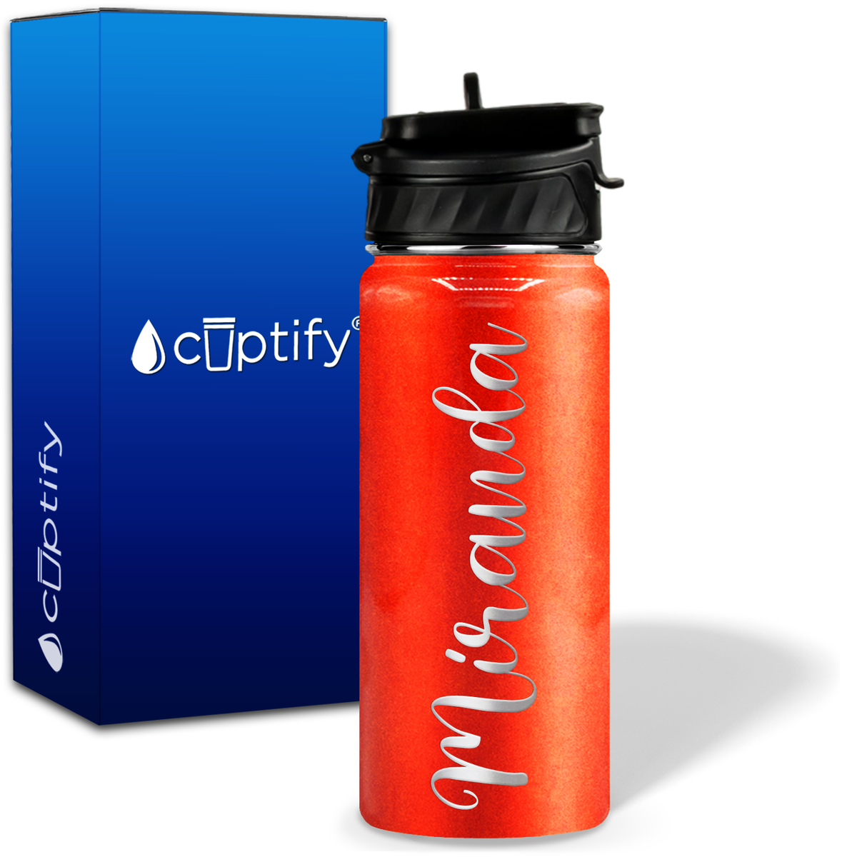 Personalized Miranda Style on 18oz Water Bottle
