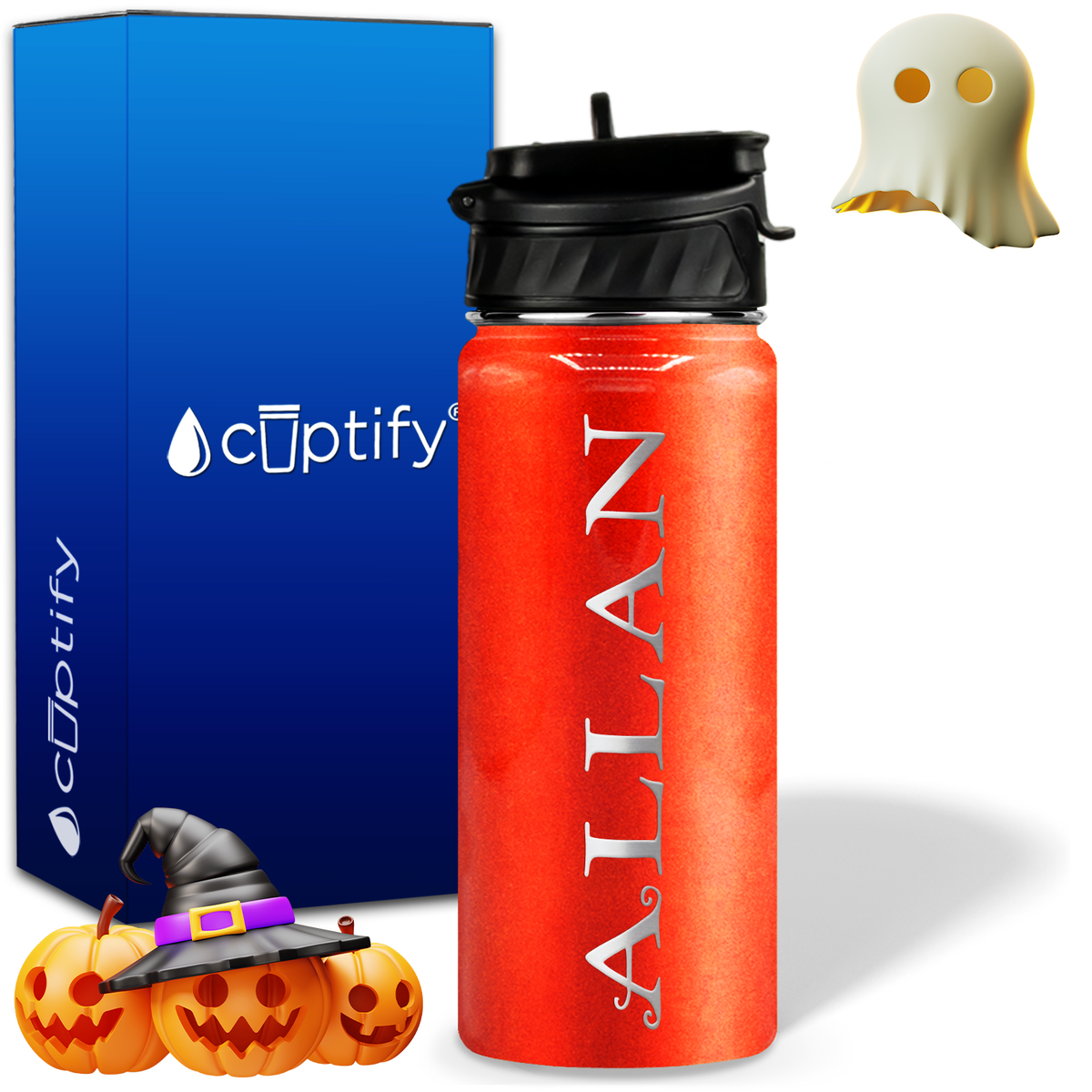 Personalized Eerie Halloween on 18oz Water Bottle