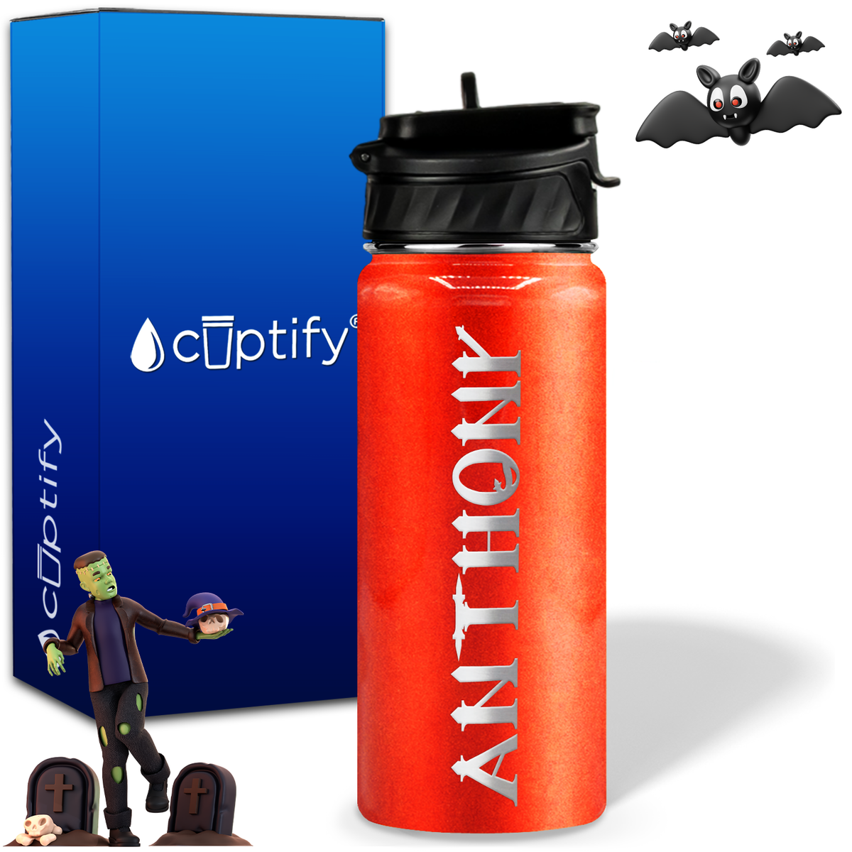 Personalized Creepy Halloween on 18oz Water Bottle
