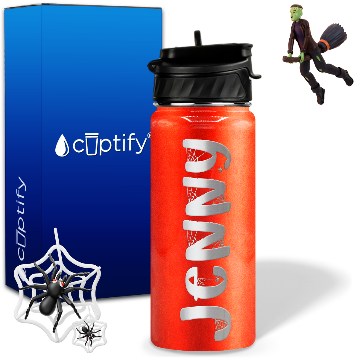 Personalized Spooky on 18oz Halloween Water Bottle