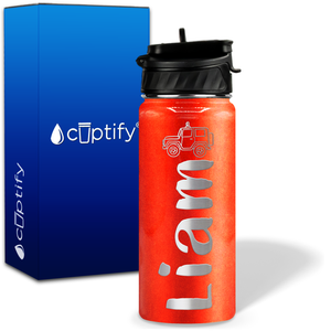 Personalized Jeep with Name and Icon on 18oz Wide Mouth Kids Water Bottle