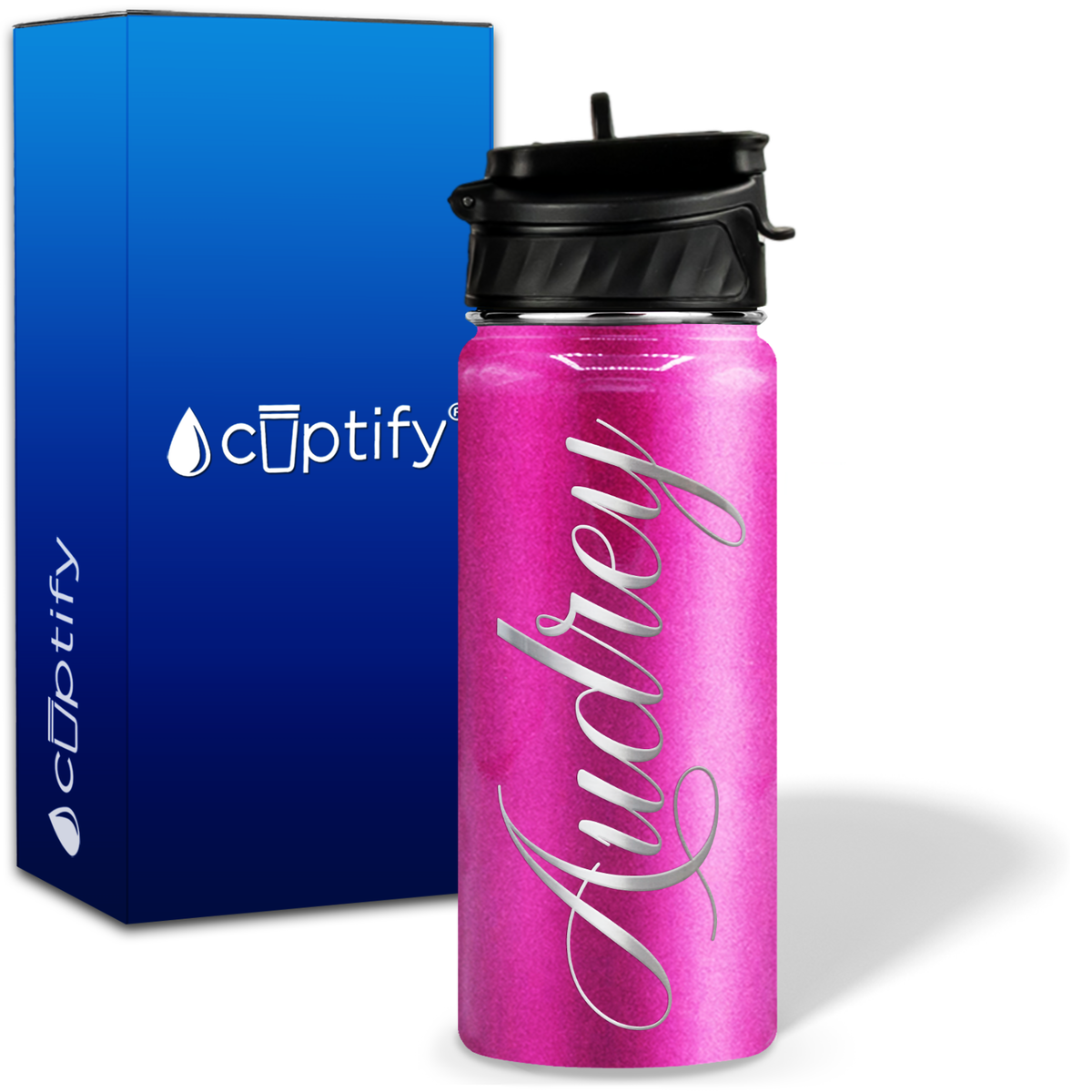 Personalized Audrey Style on 18oz Water Bottle