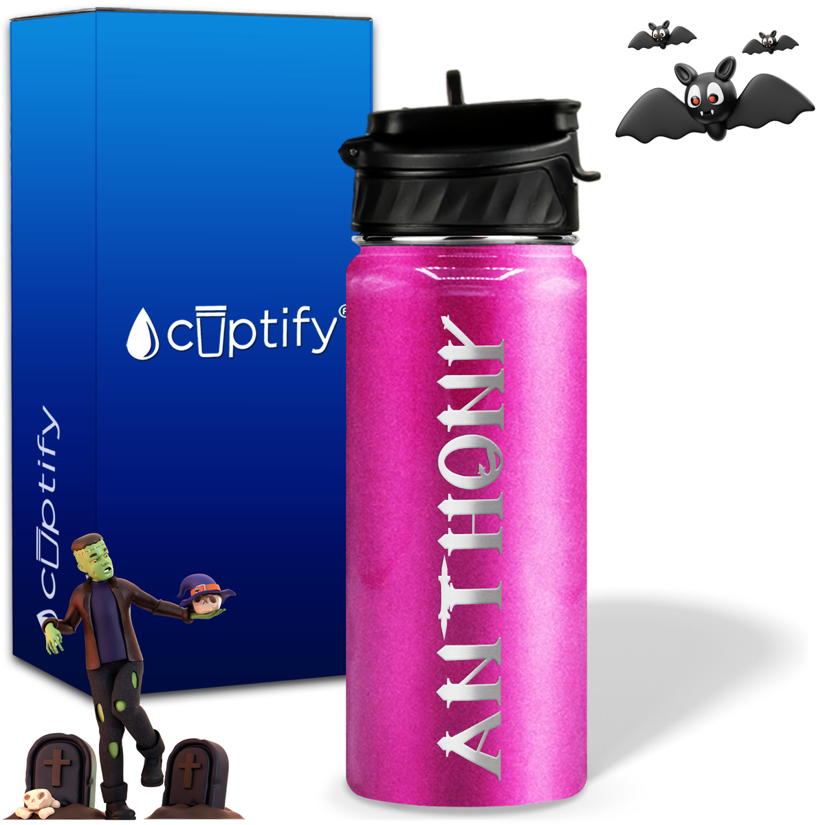 Personalized Creepy Halloween on 18oz Water Bottle