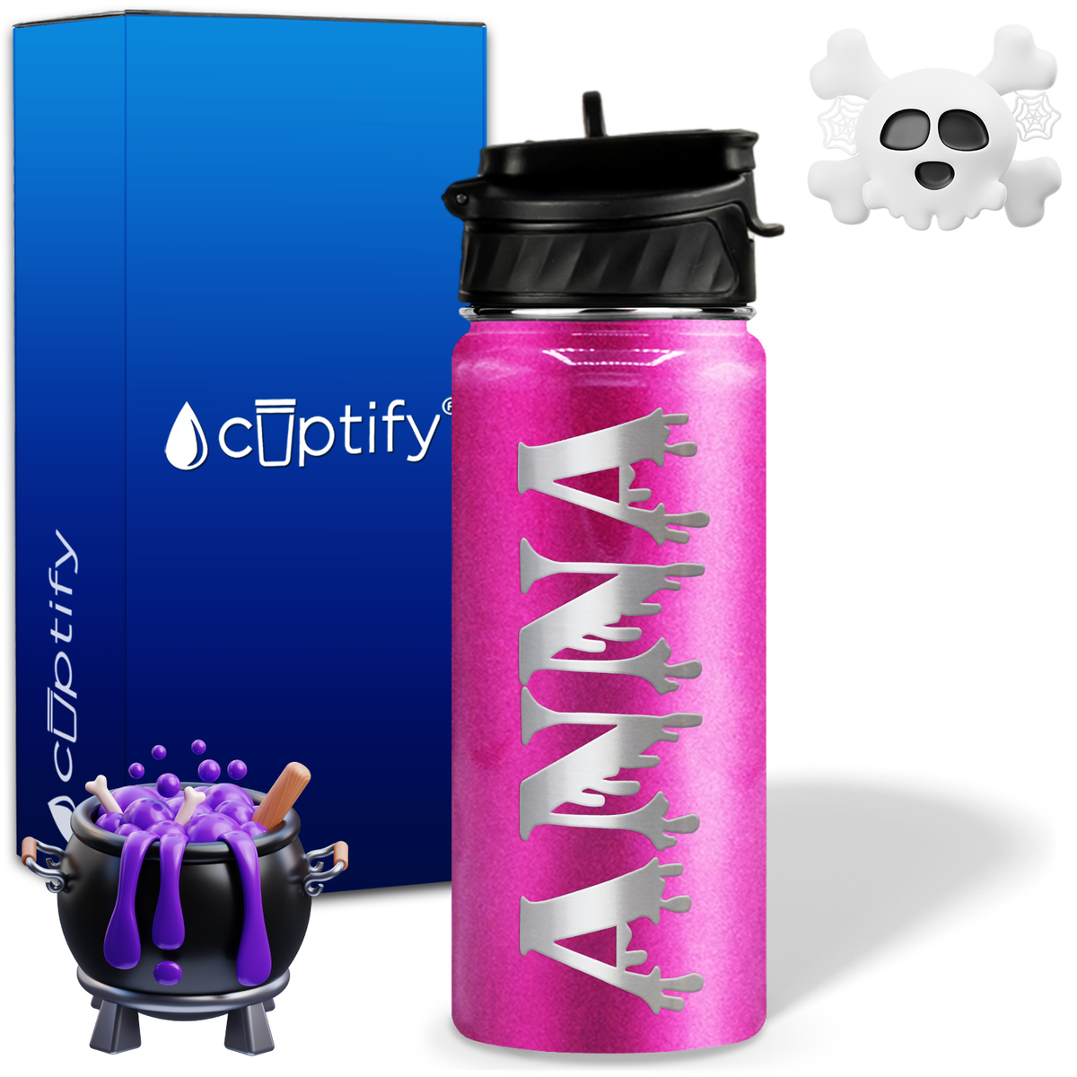 Personalized Bloody on Halloween 18oz Water Bottle