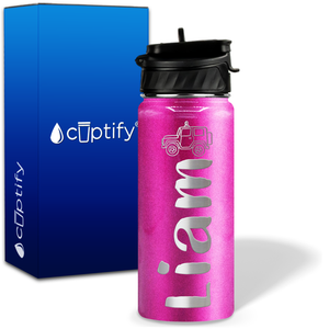 Personalized Jeep with Name and Icon on 18oz Wide Mouth Kids Water Bottle