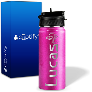 Personalized UFO with Name and Icon on 18oz Wide Mouth Kids Water Bottle
