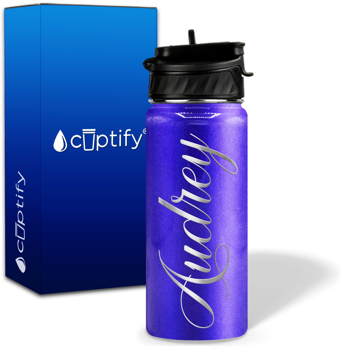 Personalized Audrey Style on 18oz Water Bottle