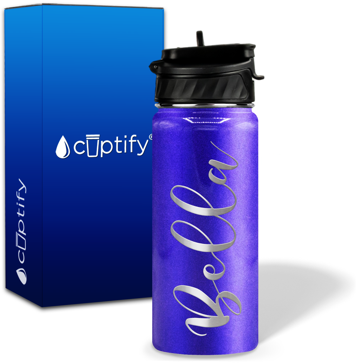 Personalized Bella Style on 18oz Water Bottle
