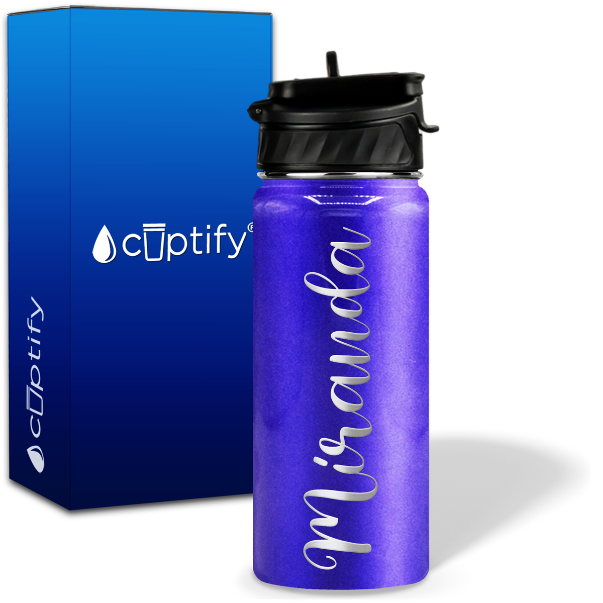 Personalized Miranda Style on 18oz Water Bottle