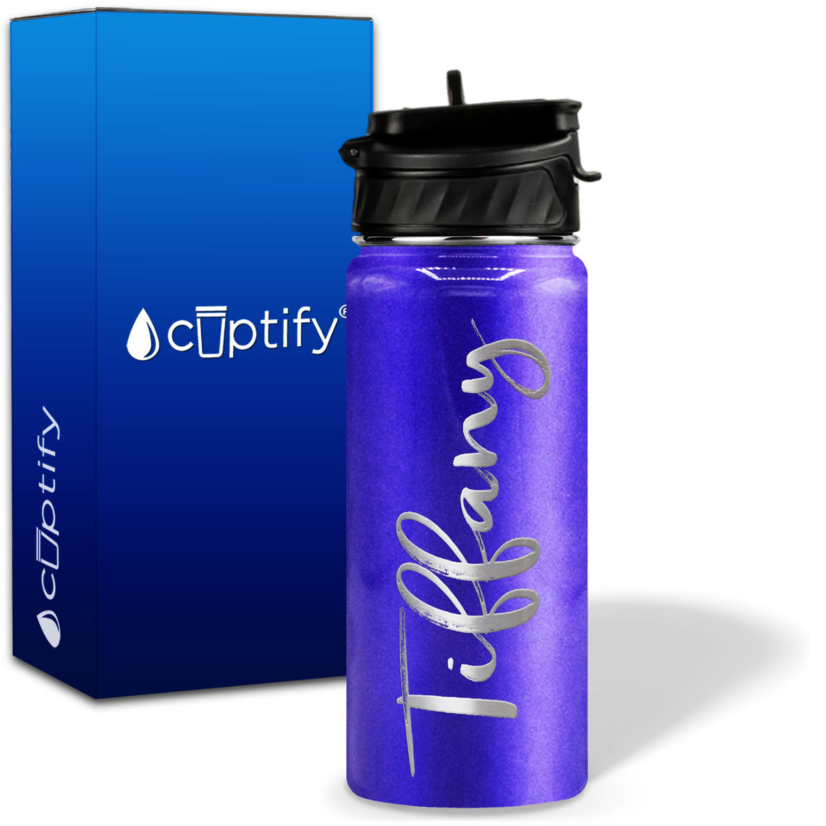 Personalized Tiffany Style on 18oz Water Bottle