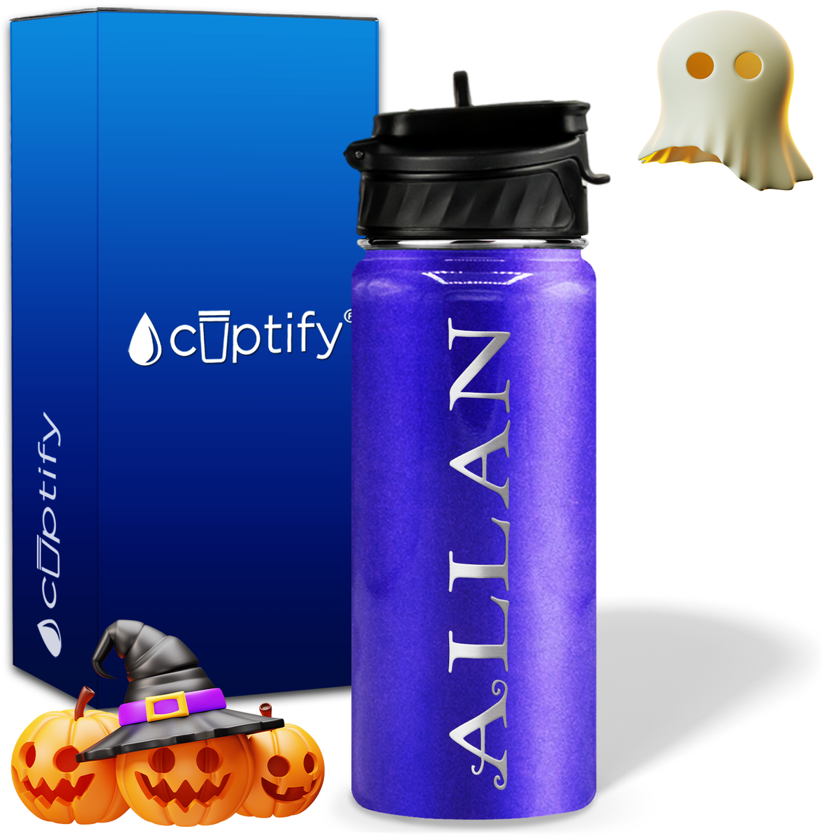 Personalized Eerie Halloween on 18oz Water Bottle