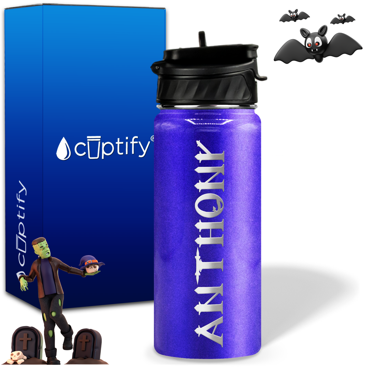 Personalized Creepy Halloween on 18oz Water Bottle