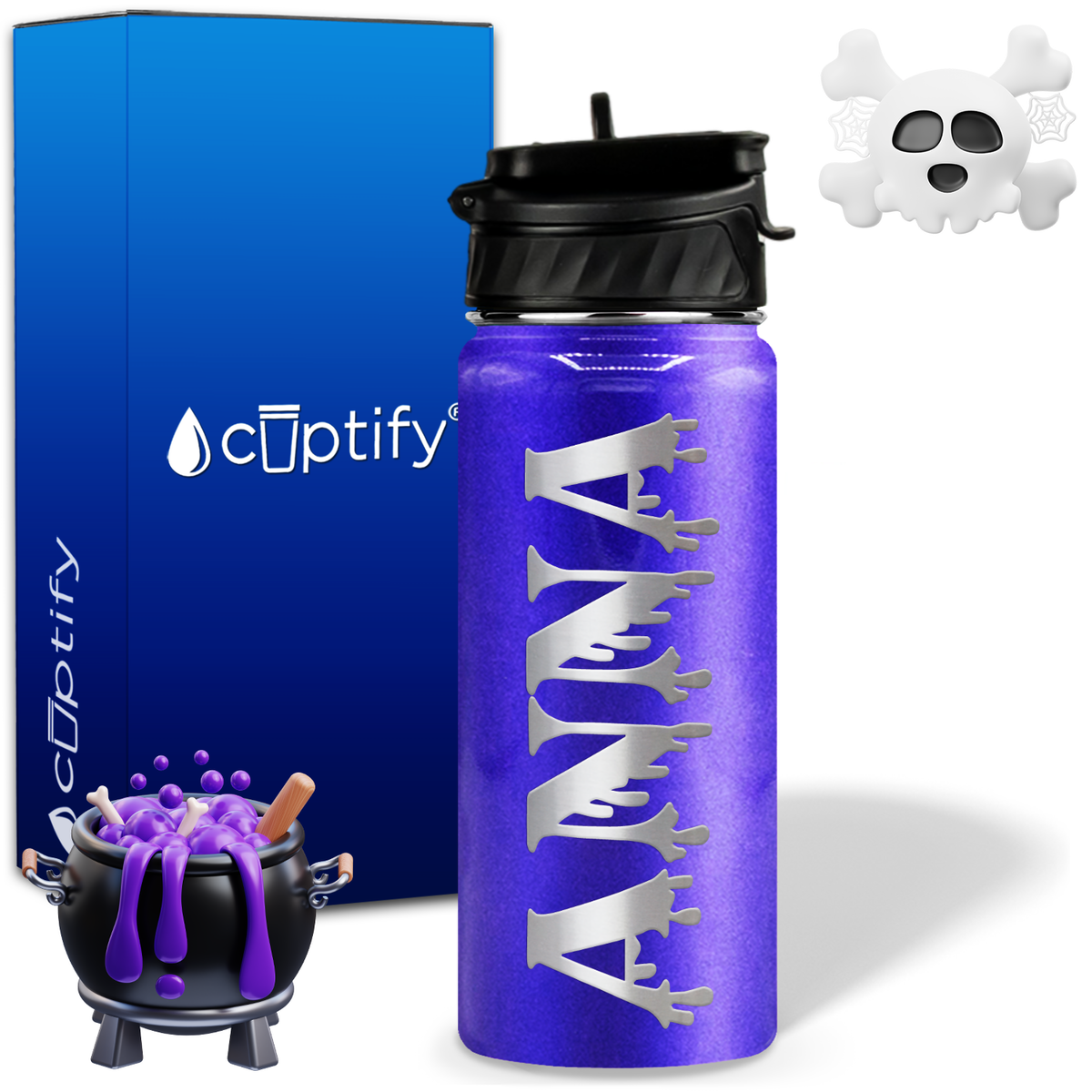 Personalized Bloody on Halloween 18oz Water Bottle