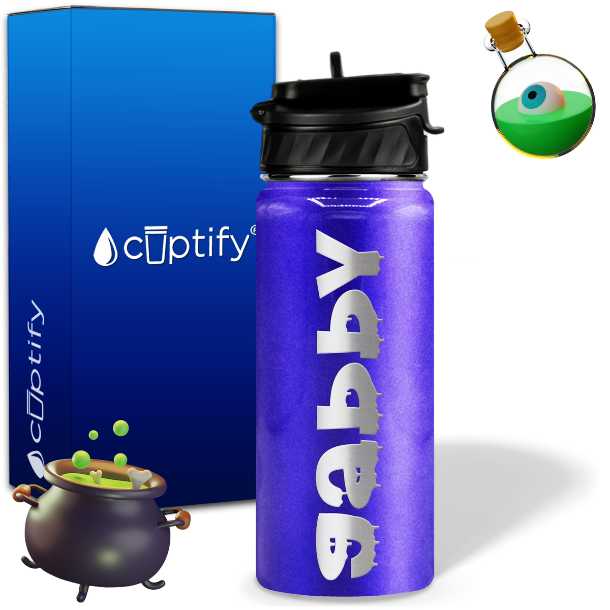 Haunted Halloween on 18oz Personalized Water Bottle